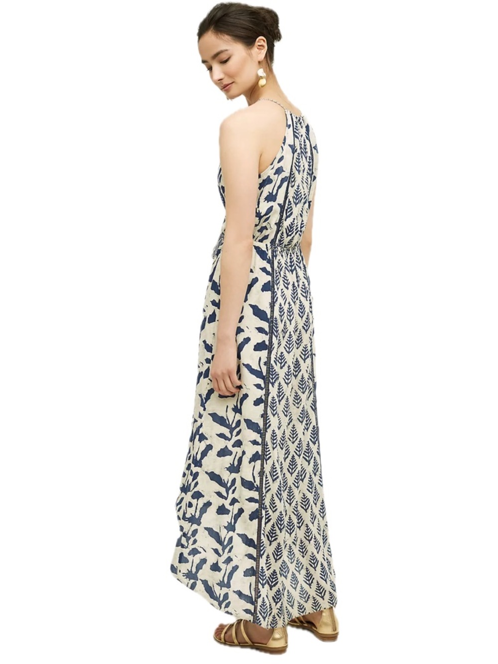 Philosophy Republic boho high low maxi dress halter tie front large NWT - Picture 2 of 10